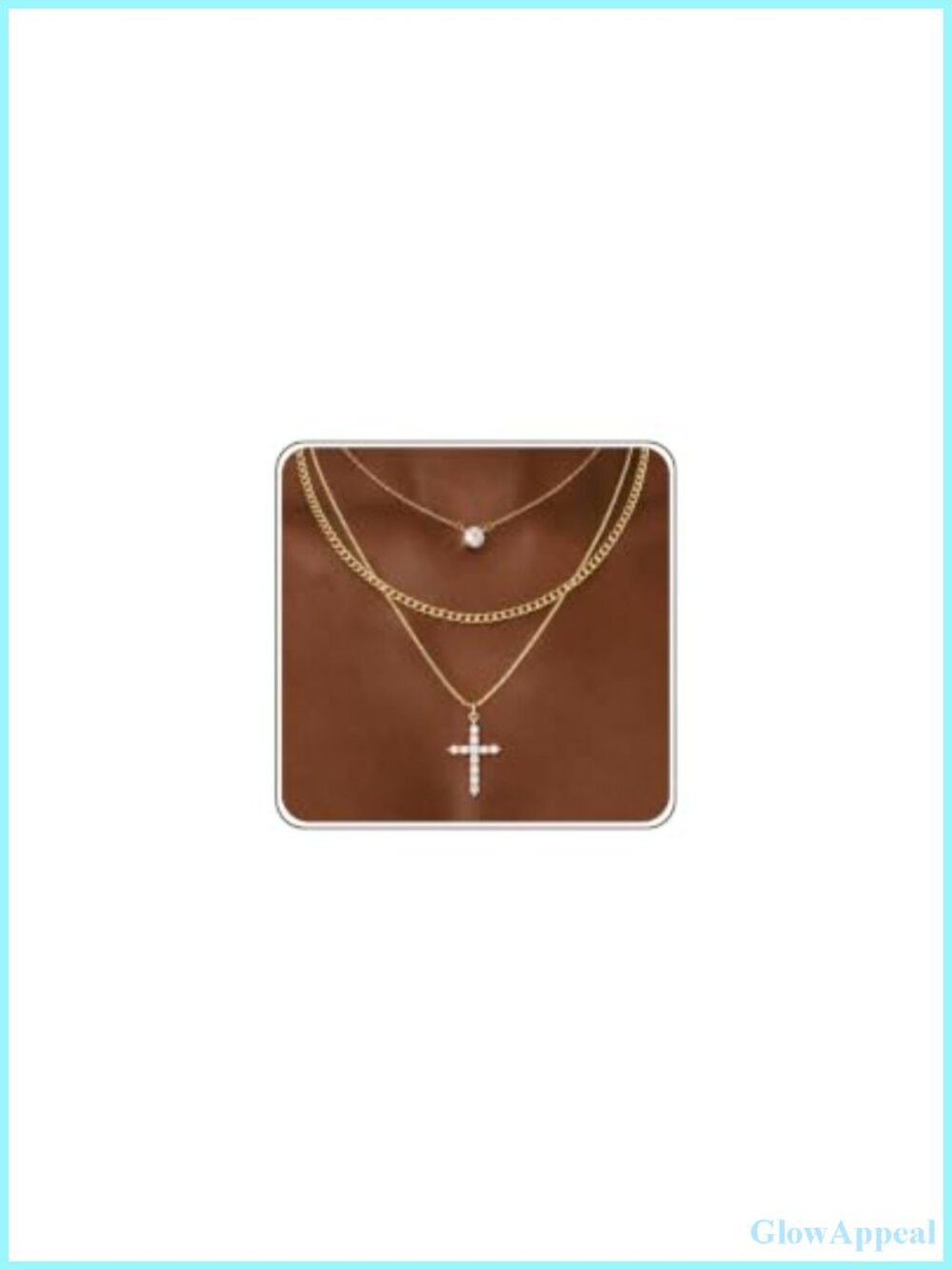 14K Gold Plated Layered Necklace Set for Women with Pendants